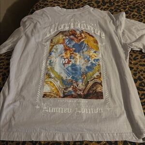 Light blue Graphic Pocket Tee with Colorful Angel Patch